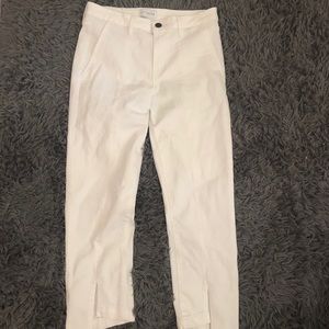 White cropped jeans mid-rise jeans